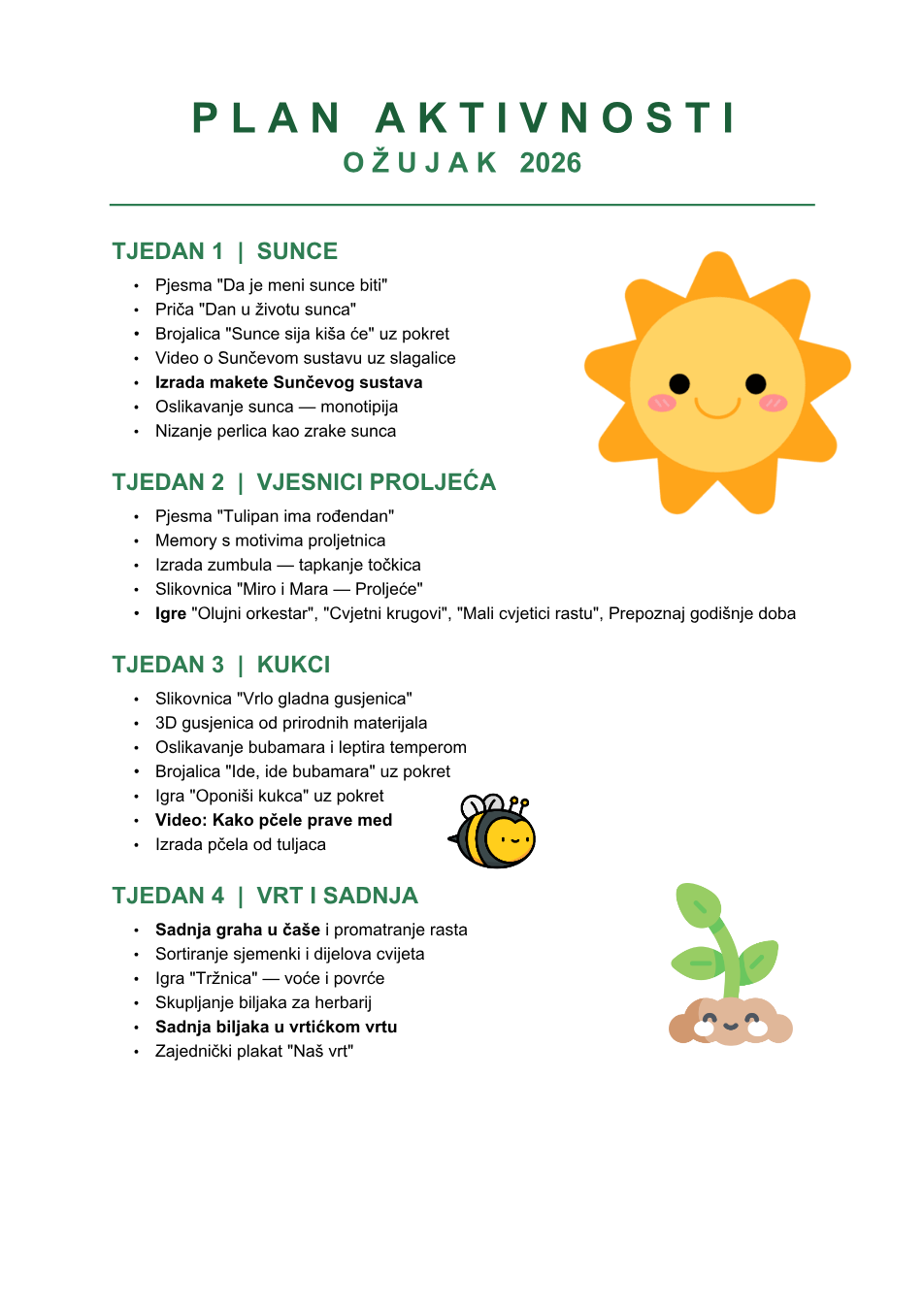 Preview of first page of work plan 03/2026